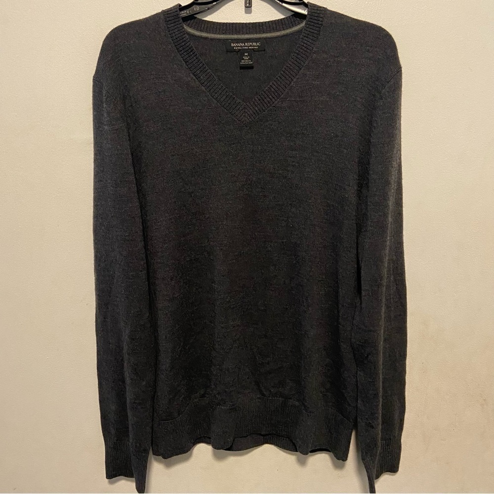 Banana Republic Men’s Fine Merino Wool Sweater Size Medium Preppy Office Casual